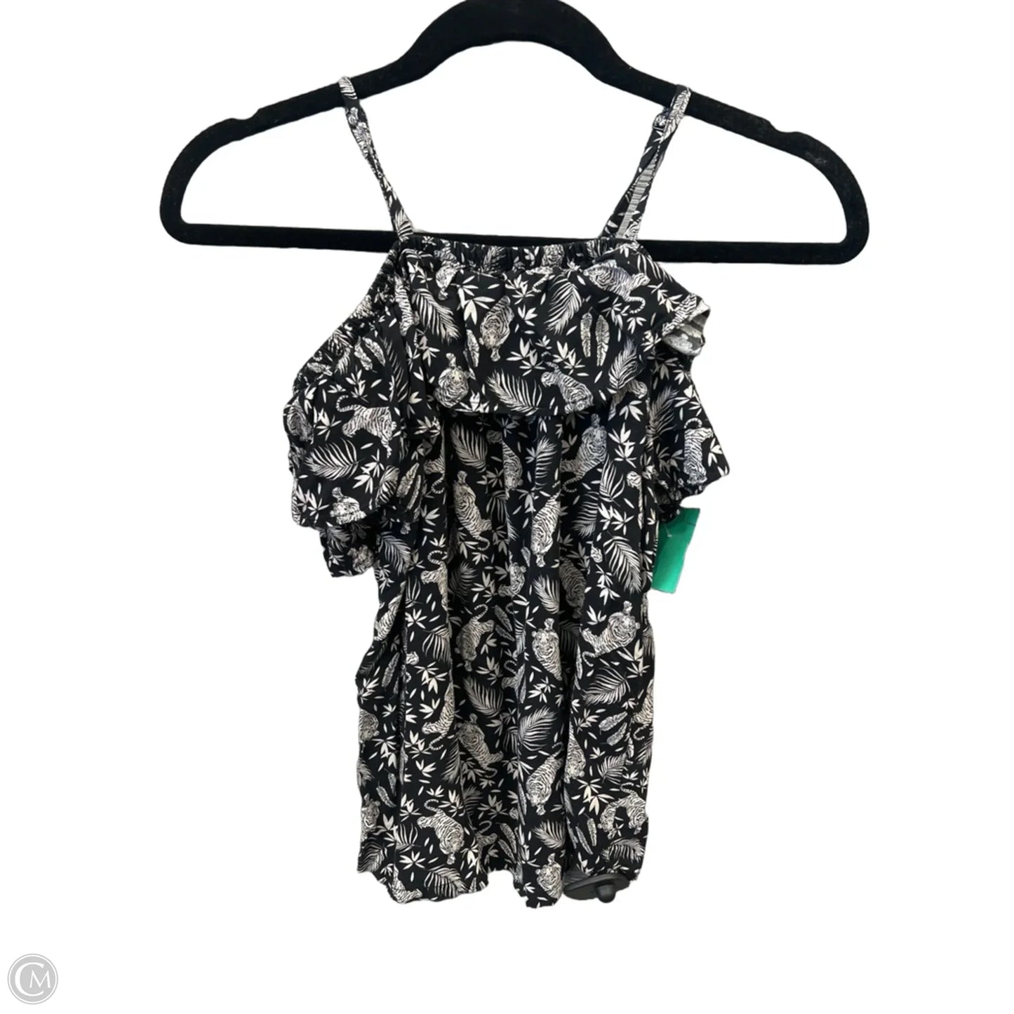 Top Short Sleeve By Old Navy In Black & White, Size: L