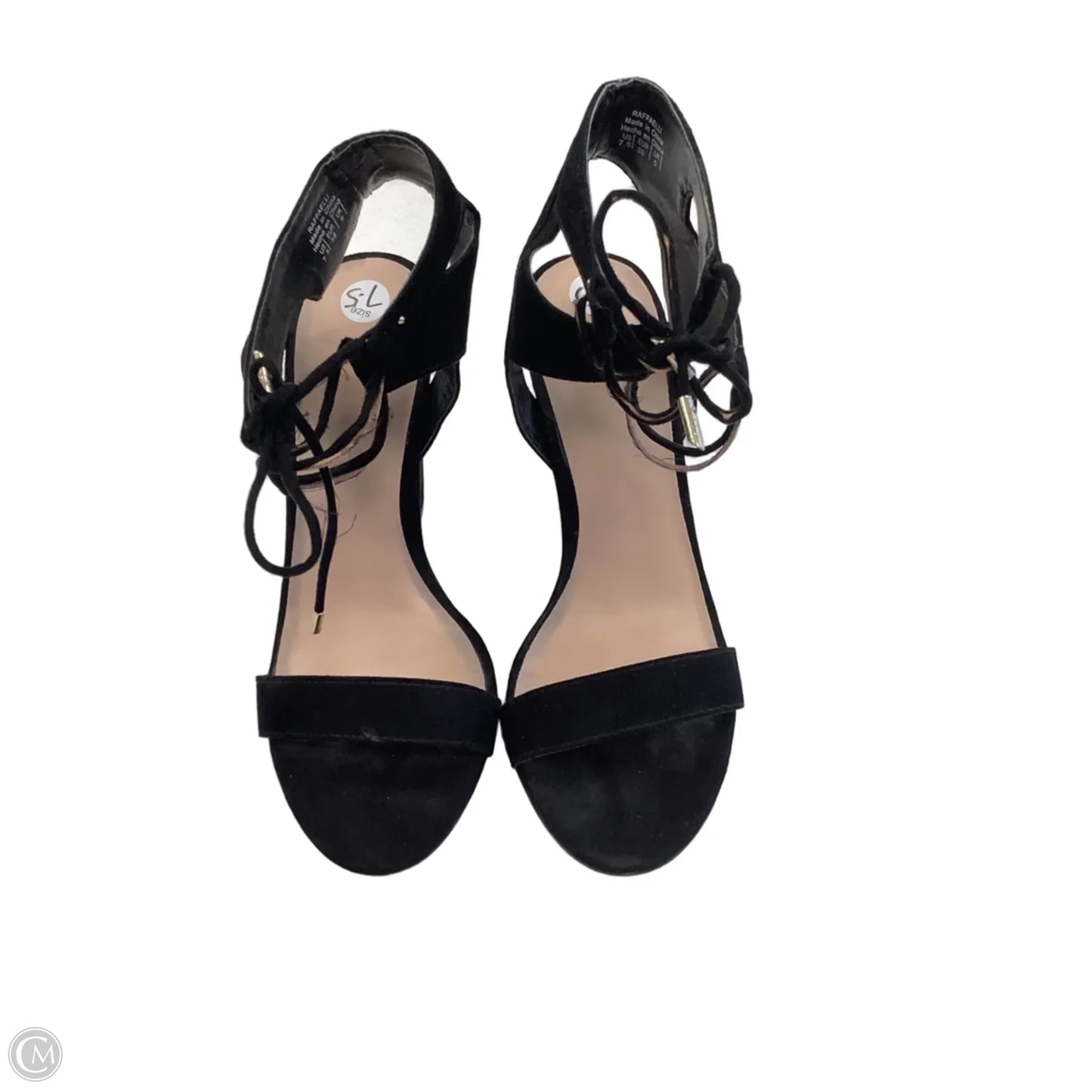 Sandals Heels Block By Mix No 6 In Black, Size: 7.5