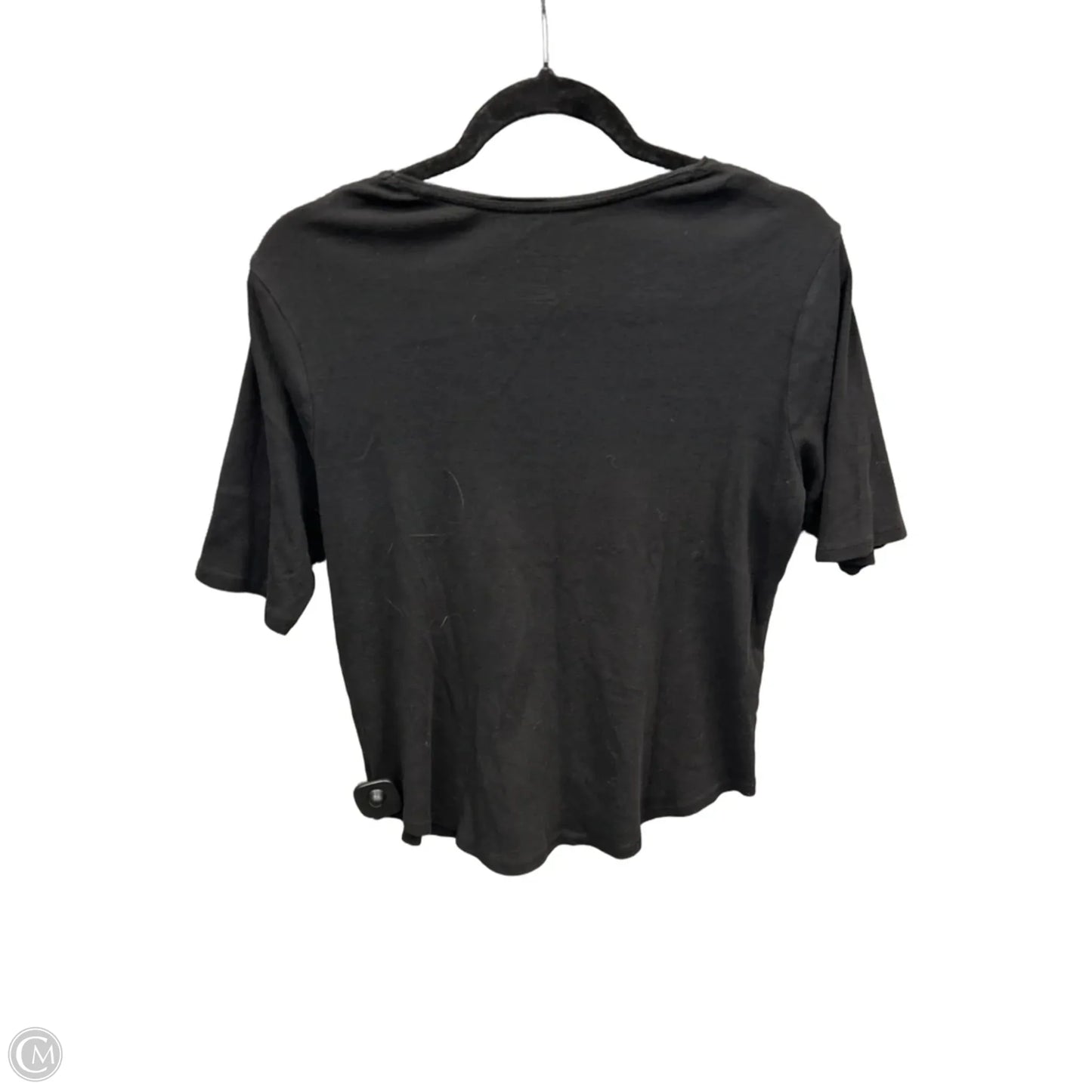 Top Short Sleeve Basic By Time And Tru In Black, Size: M