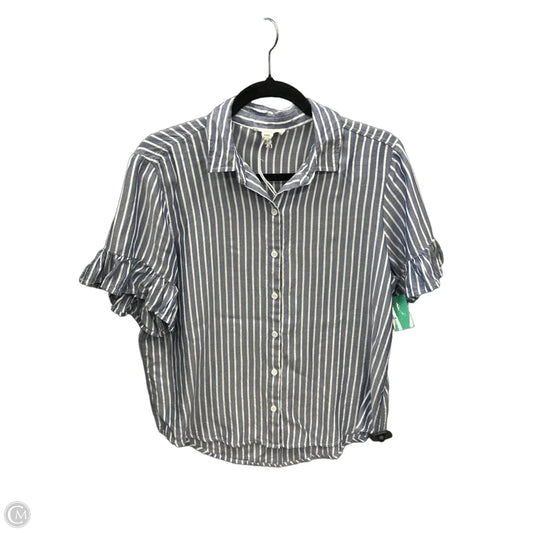 Top Short Sleeve By Beachlunchlounge In Blue & White, Size: M