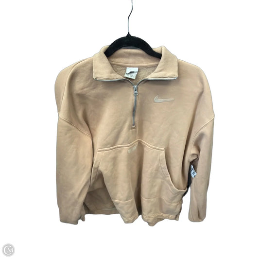 Athletic Sweatshirt Collar By Nike Apparel In Tan, Size: S