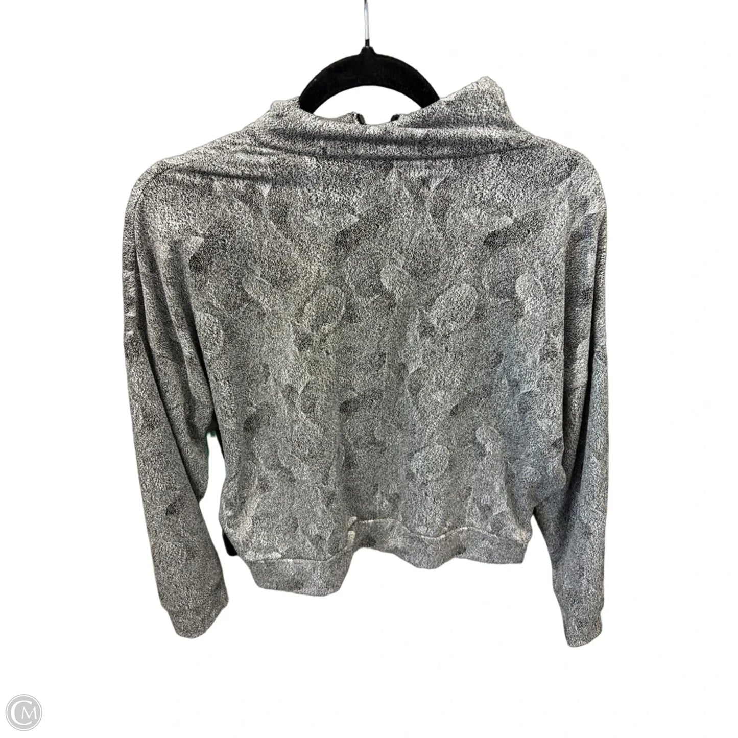 Athletic Top Long Sleeve Collar By Kyodan In Grey, Size: M