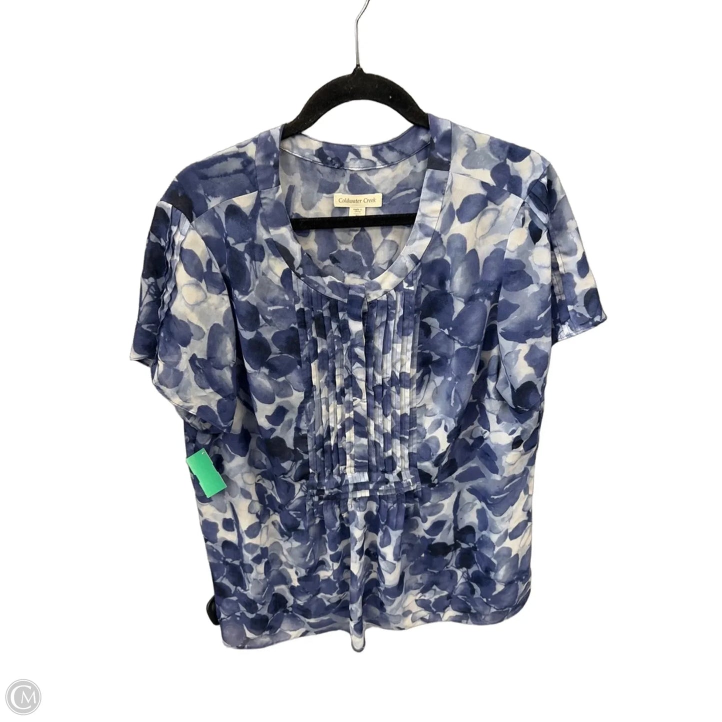 Blouse Short Sleeve By Coldwater Creek In Blue, Size: Xl