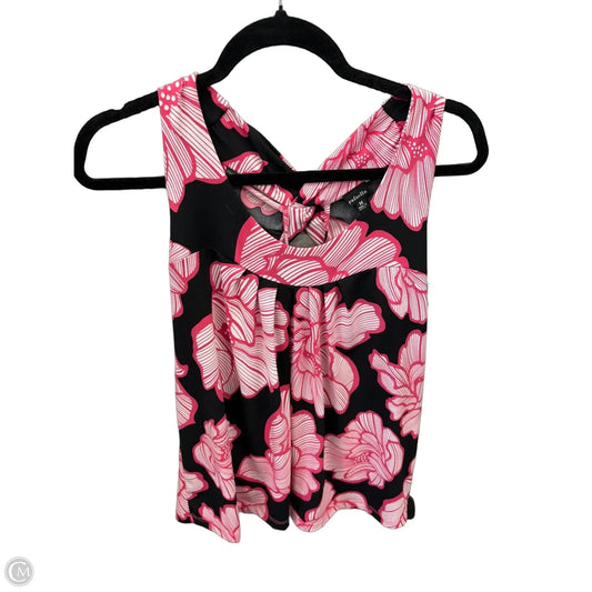 Top Sleeveless By Rafaella In Black & Pink, Size: M