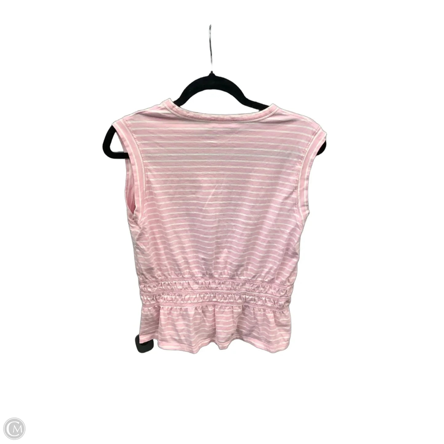 Top Sleeveless By Time And Tru In Pink & White, Size: M