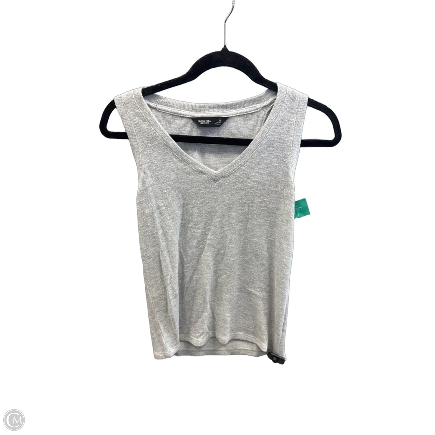 Top Sleeveless By Simply Vera In Grey, Size: Xs