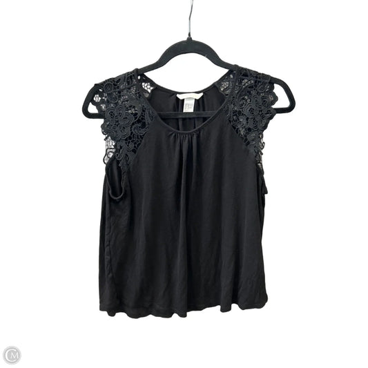 Top Short Sleeve By H&m In Black, Size: M