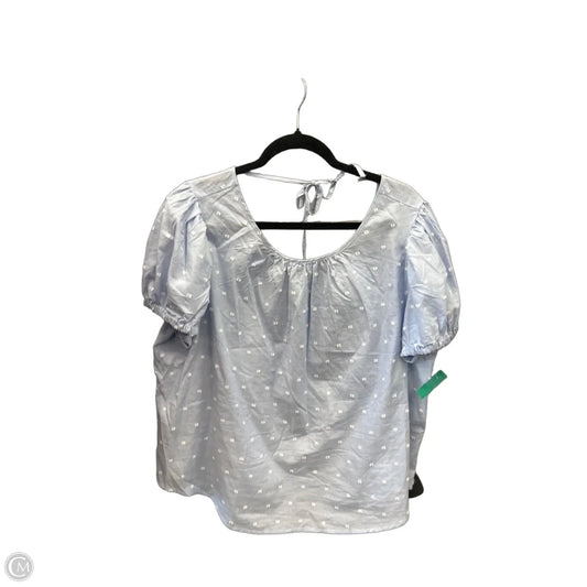 Top Short Sleeve By Falls Creek In Blue, Size: 1x