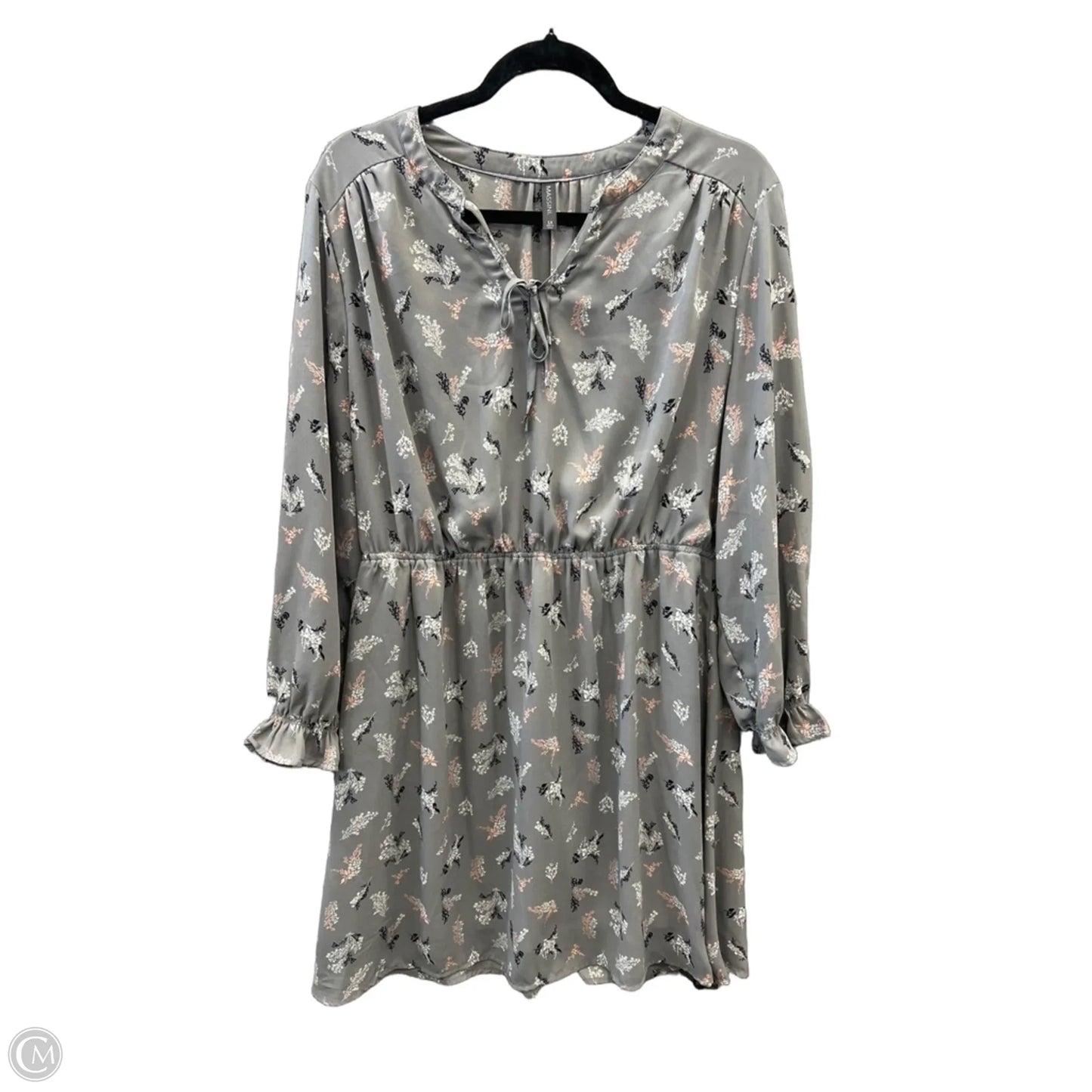 Dress Casual Midi By Massini In Grey, Size: 1x
