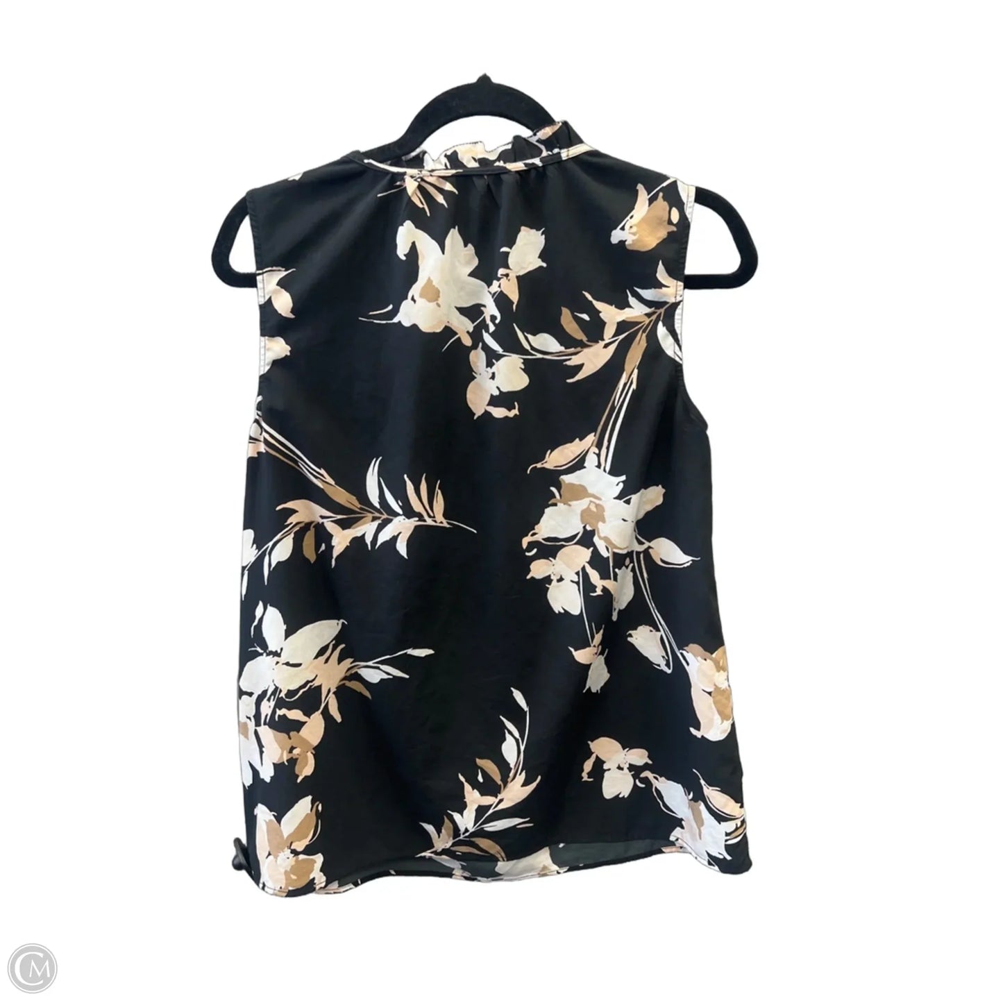 Top Sleeveless By Merona In Black & Cream, Size: M