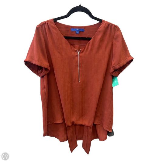 Top Short Sleeve By Apt 9 In Brown, Size: M