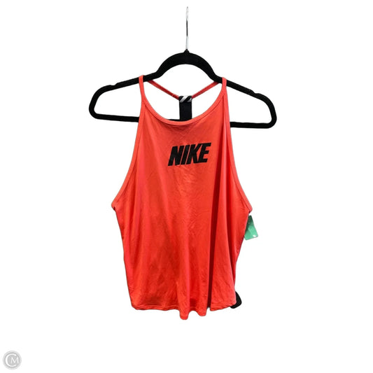 Athletic Tank Top By Nike Apparel In Orange, Size: L