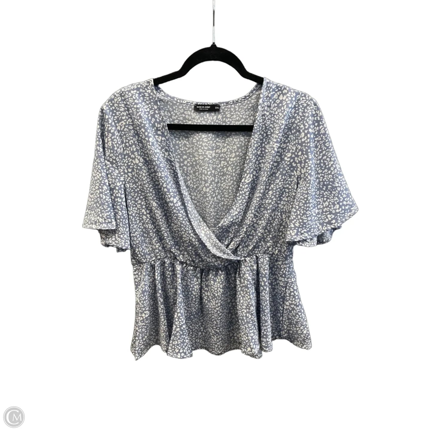 Top Short Sleeve By Shein In Blue, Size: Xl