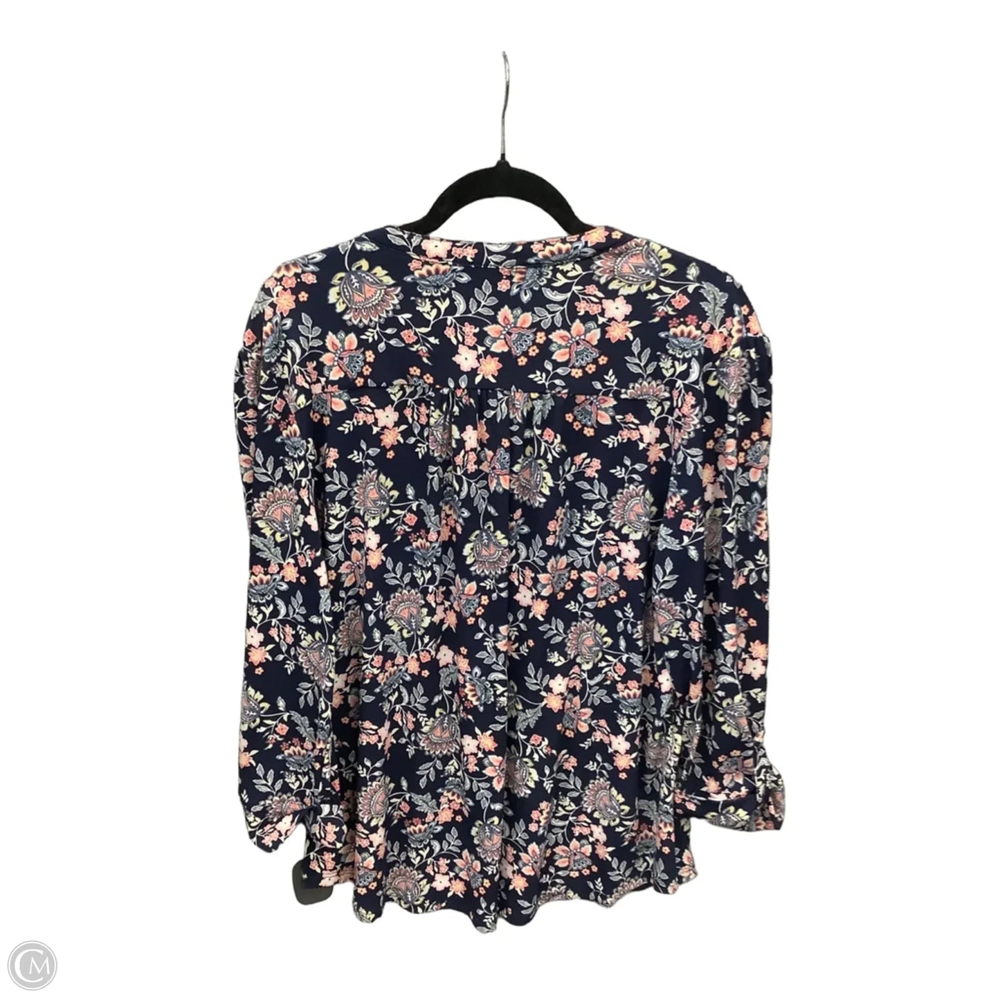 Top Long Sleeve By Roz And Ali In Blue, Size: Xl
