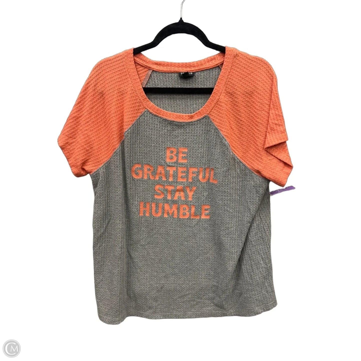 Top Short Sleeve By Torrid In Grey & Orange, Size: 2x