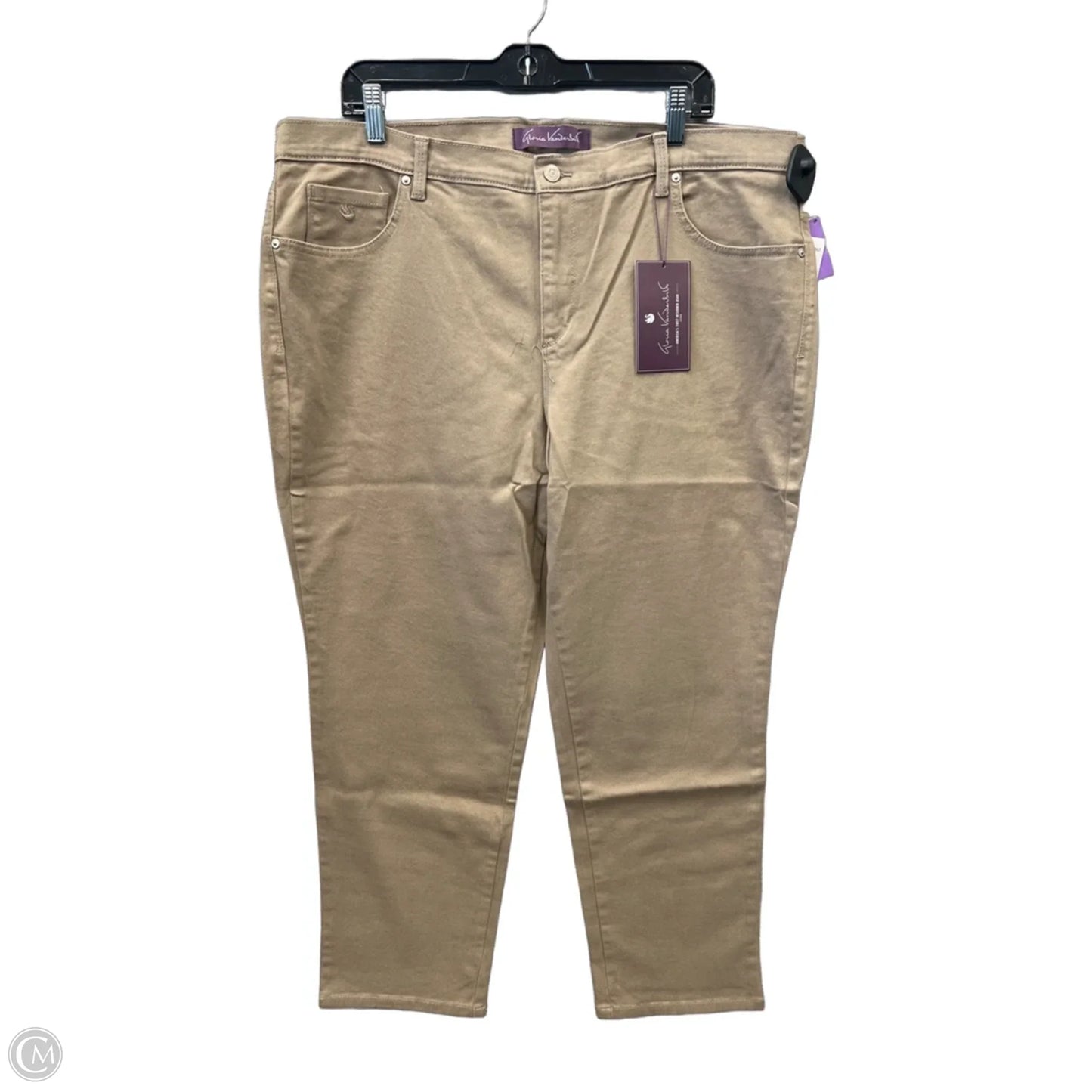 Jeans Straight By Gloria Vanderbilt In Taupe, Size: 18