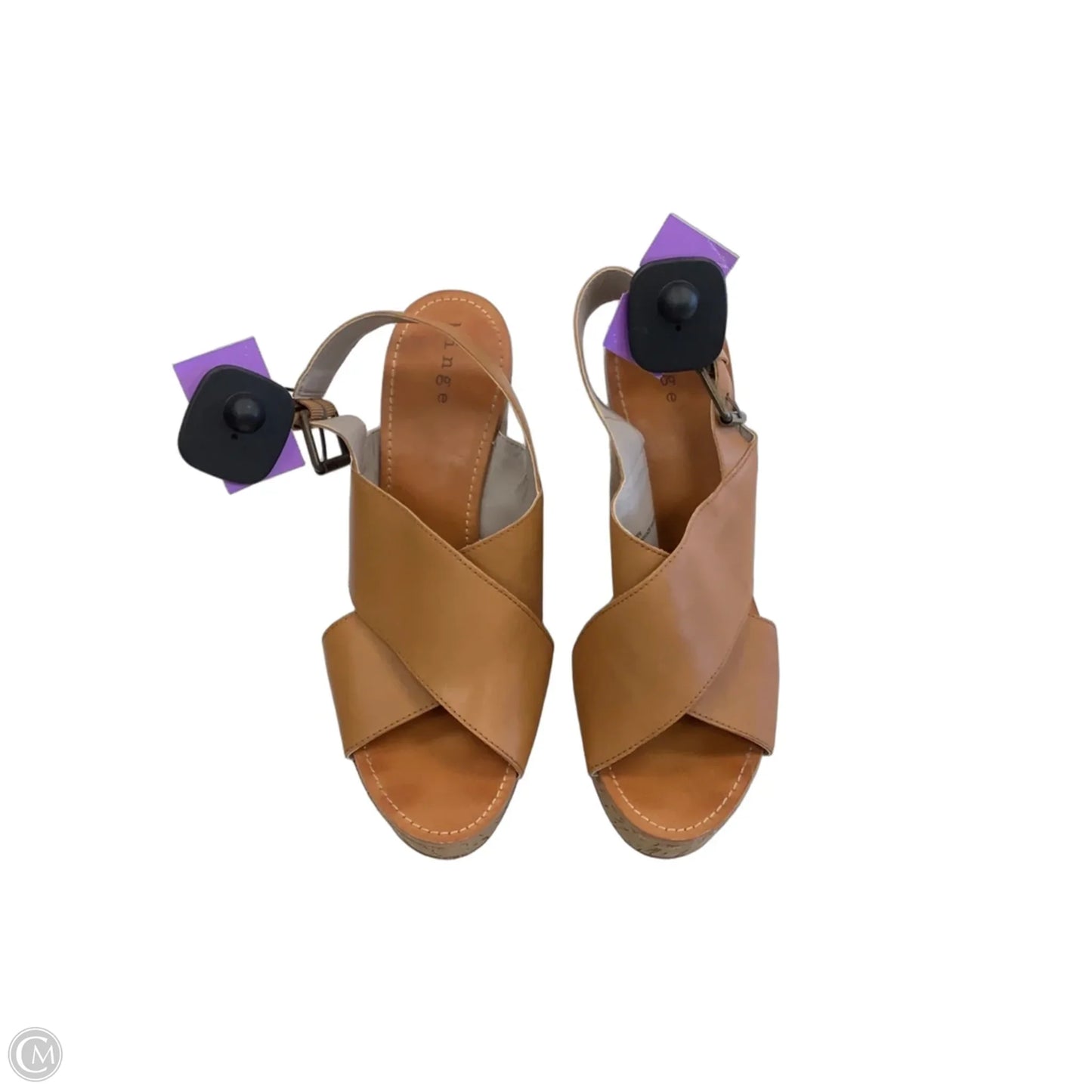 Sandals Heels Wedge By Hinge In Brown, Size: 10