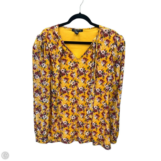 Top Long Sleeve By A Love Story In Yellow, Size: 2x