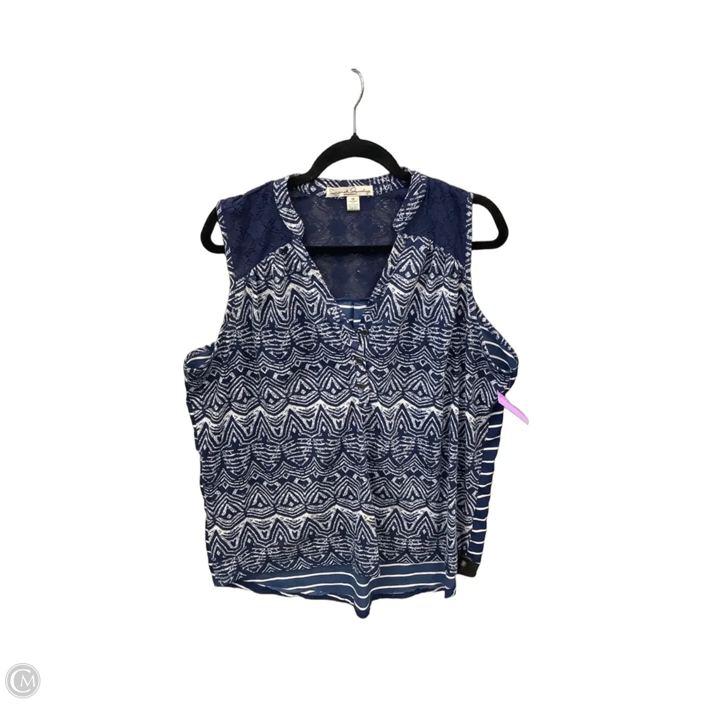 Top Sleeveless By French Laundry In Blue, Size: 1x