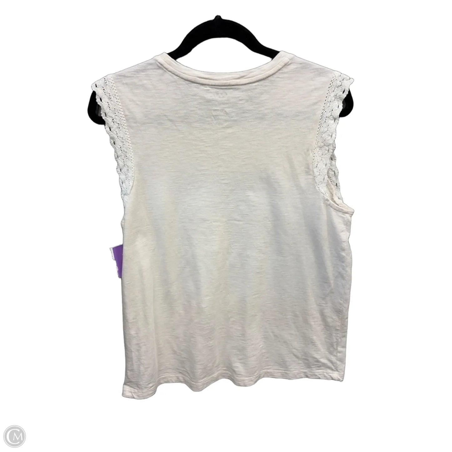 Top Sleeveless By Sonoma In Cream, Size: L
