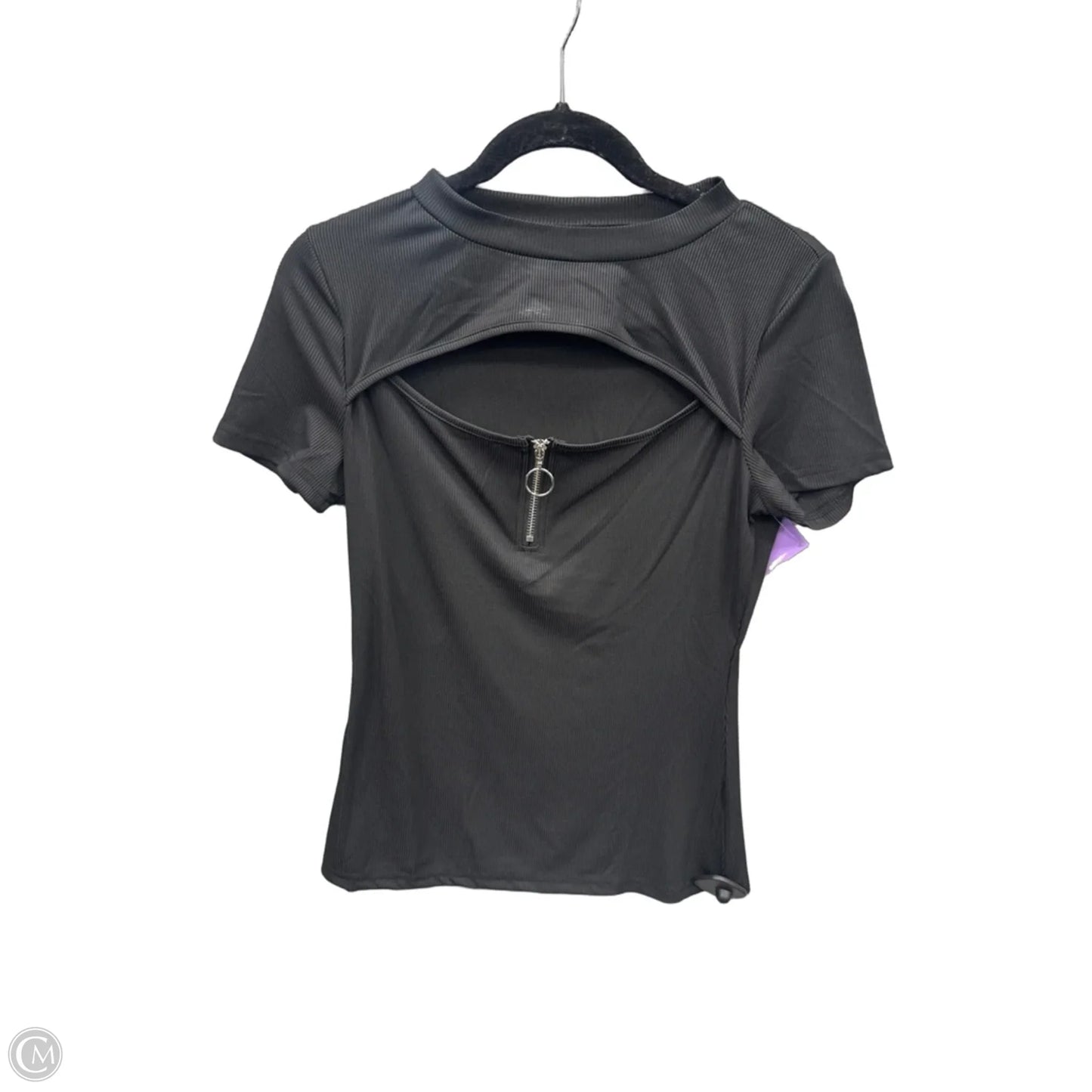 Top Short Sleeve By Clothes Mentor In Black, Size: L