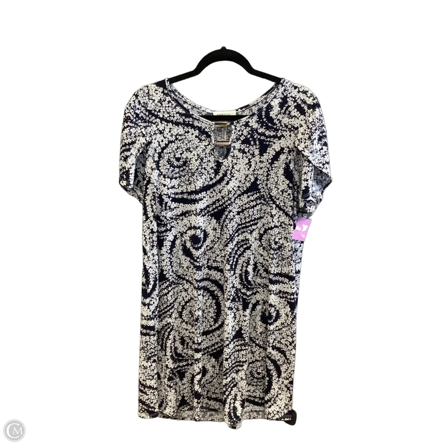 Dress Casual Midi By Espresso In Blue & White, Size: L
