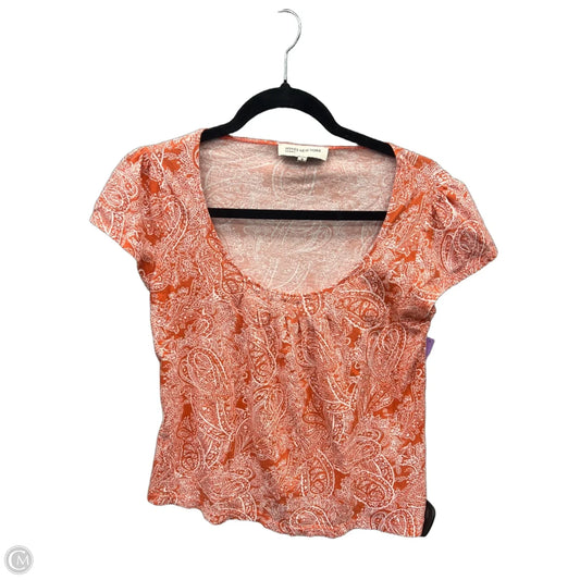 Top Short Sleeve By Jones New York In Orange & White, Size: S