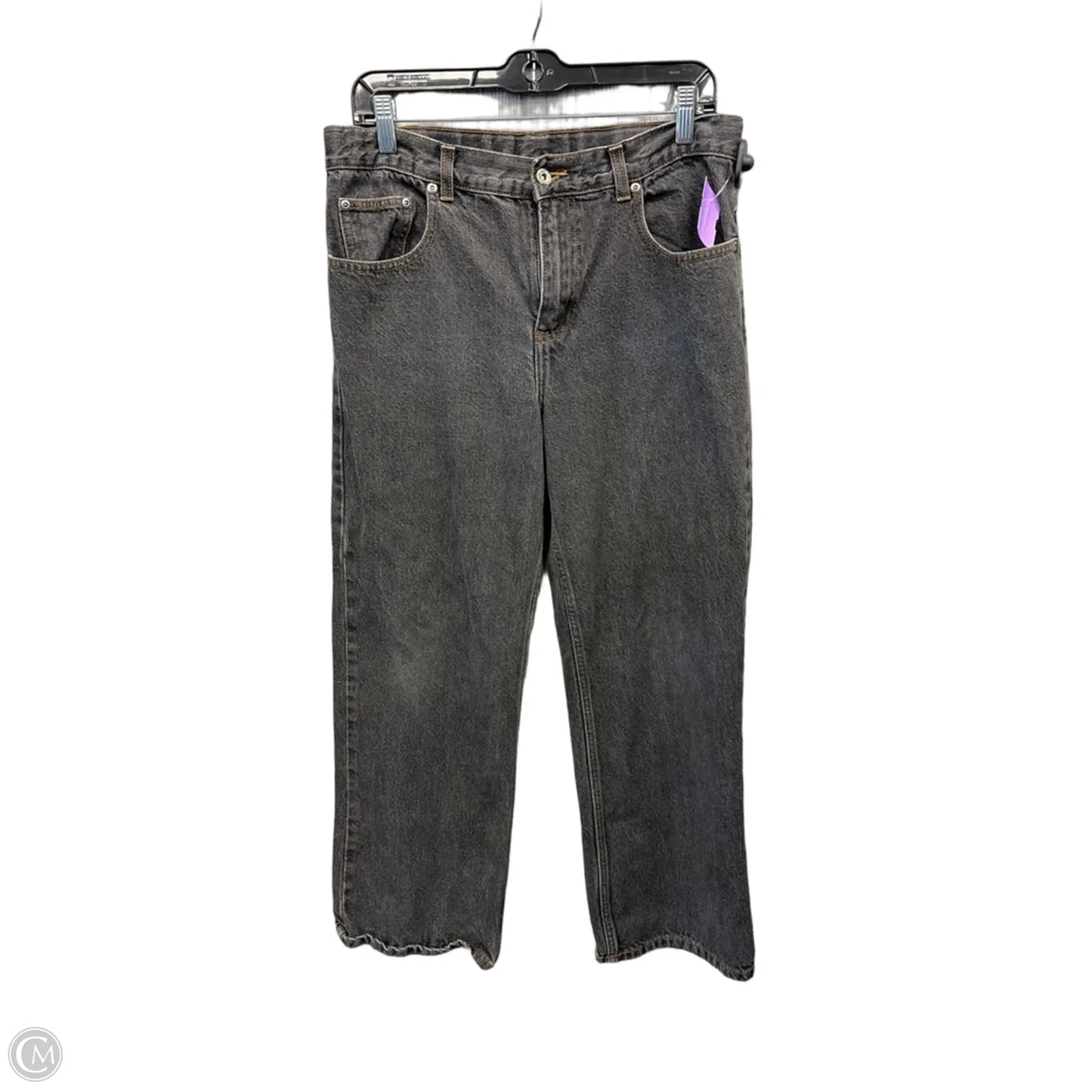 Jeans Straight By Faded Glory In Black Denim, Size: 16