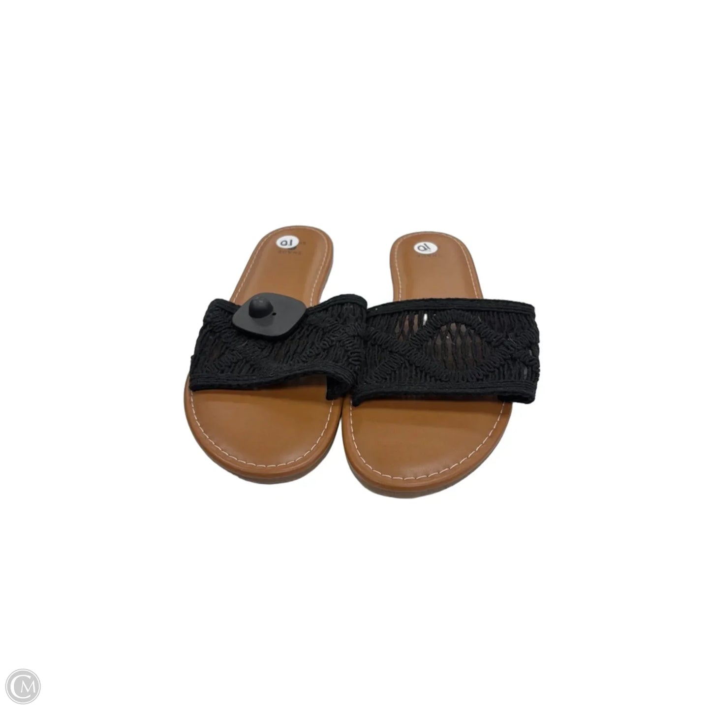 Sandals Flats By Shade & Shore In Black & Brown, Size: 10