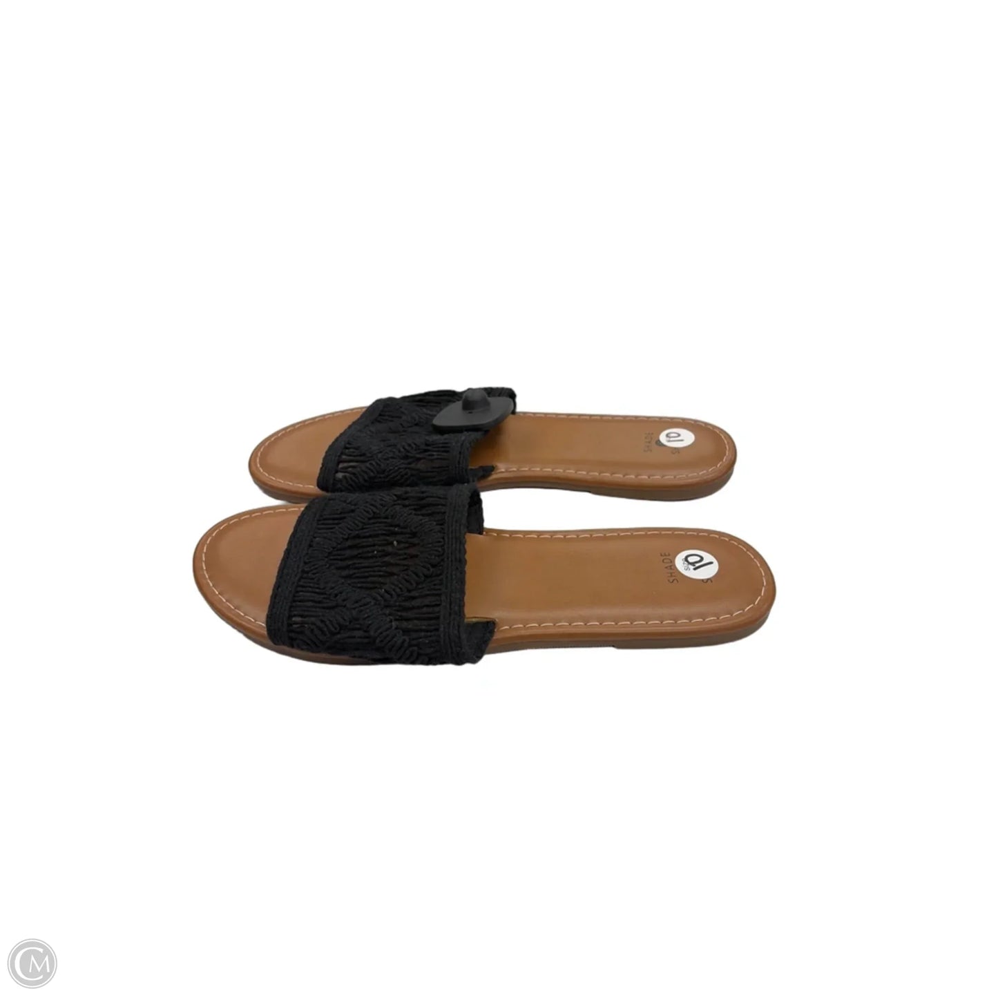 Sandals Flats By Shade & Shore In Black & Brown, Size: 10