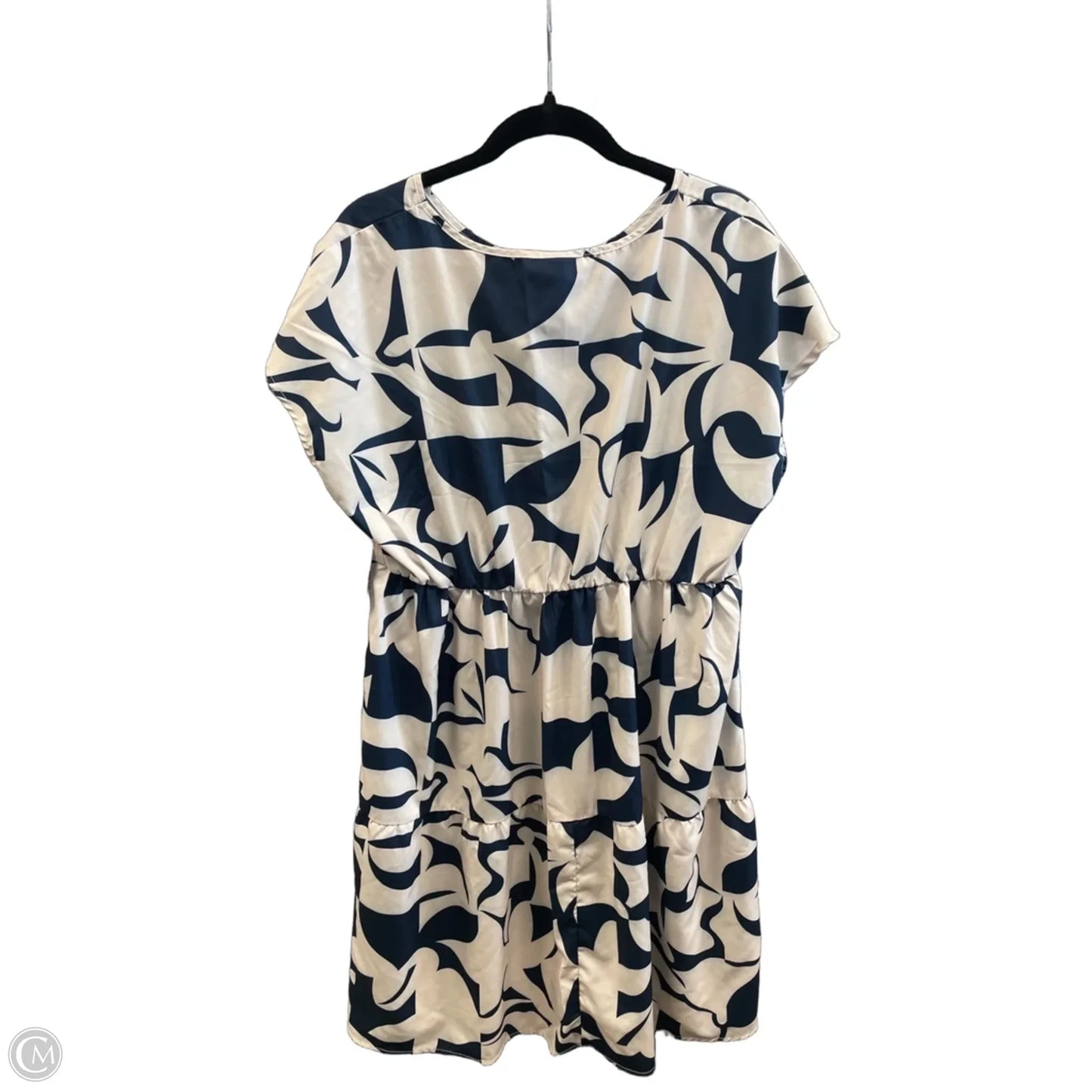 Dress Casual Midi By Emery Rose In Blue & Cream, Size: 2x