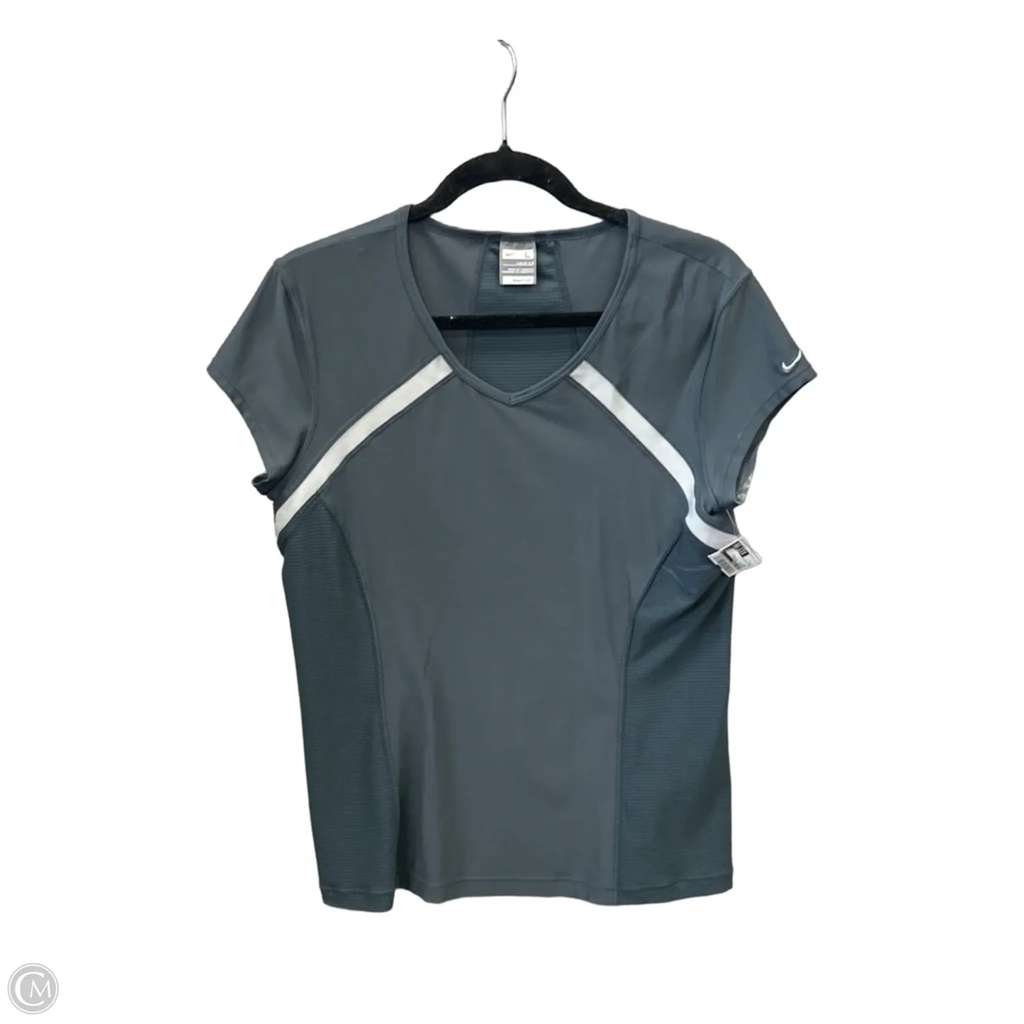 Athletic Top Short Sleeve By Nike Apparel In Grey, Size: L