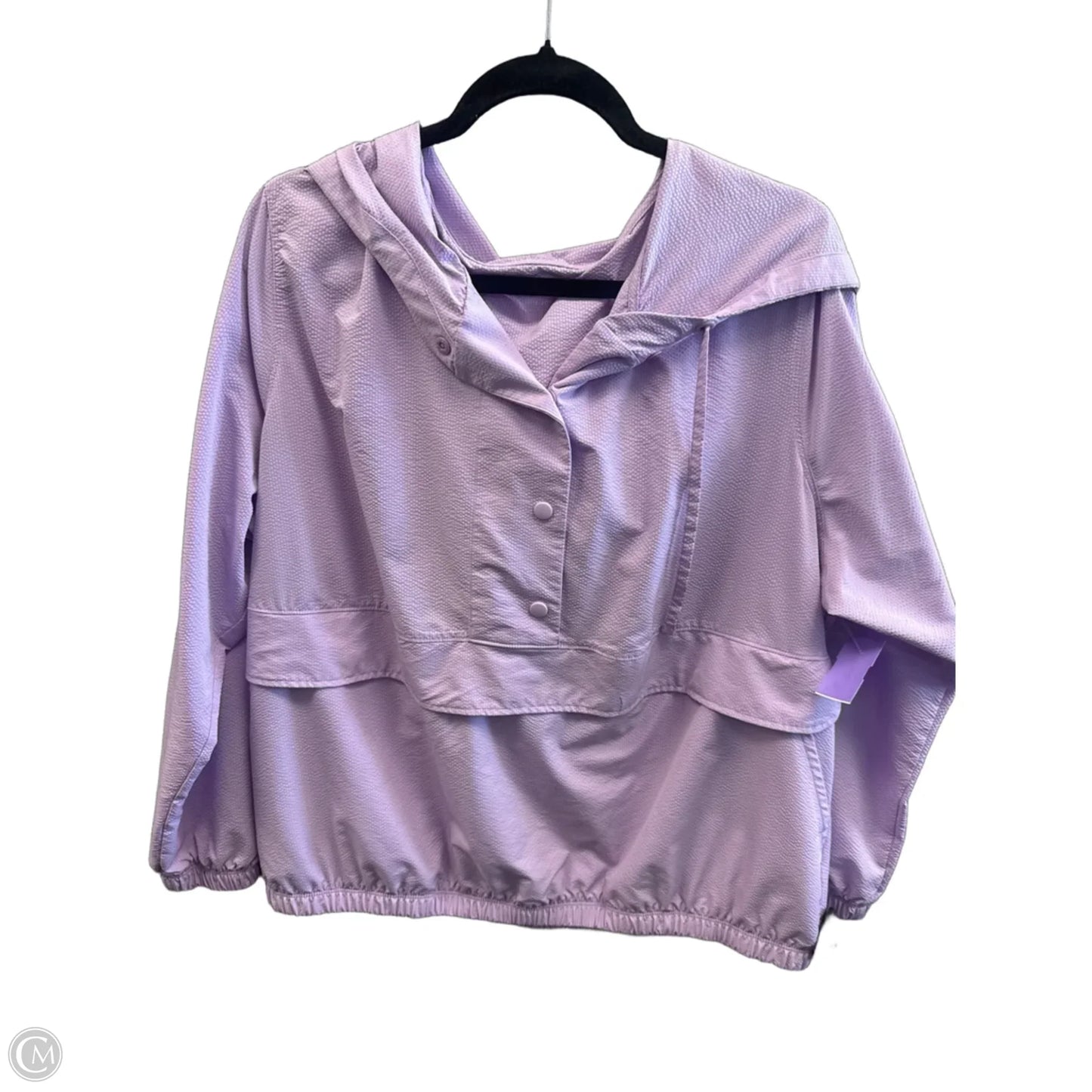 Athletic Top Long Sleeve Hoodie By Livi Active In Purple, Size: 1x
