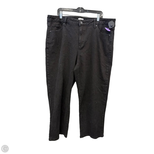 Jeans Straight By Ava & Viv In Black Denim, Size: 22
