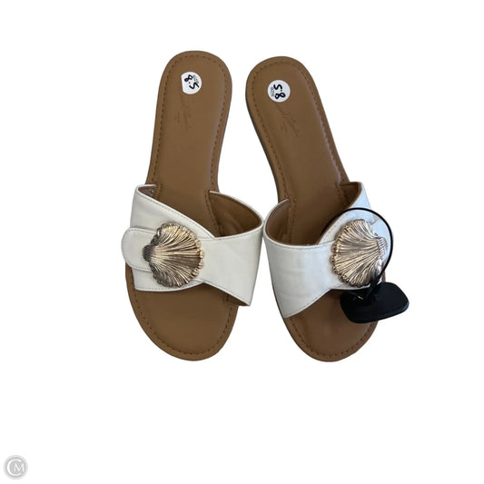 Sandals Flats By Universal Thread In Brown & White, Size: 8.5