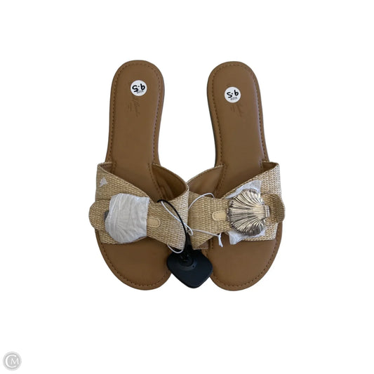 Sandals Flats By Universal Thread In Brown & Tan, Size: 9.5