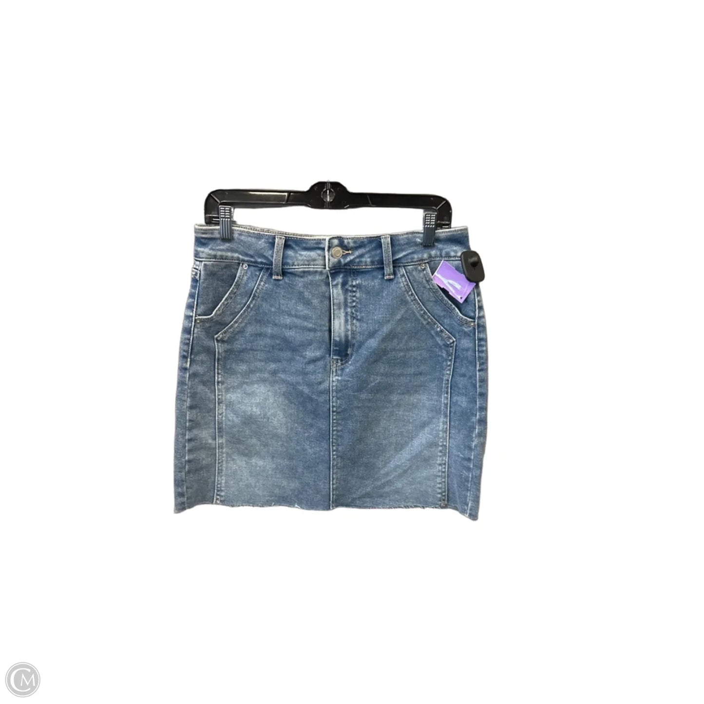 Skirt Midi By Time And Tru In Blue Denim, Size: 10
