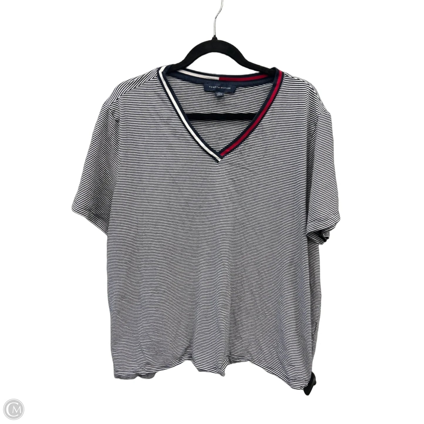 Top Short Sleeve By Tommy Hilfiger In Striped Pattern, Size: 2x