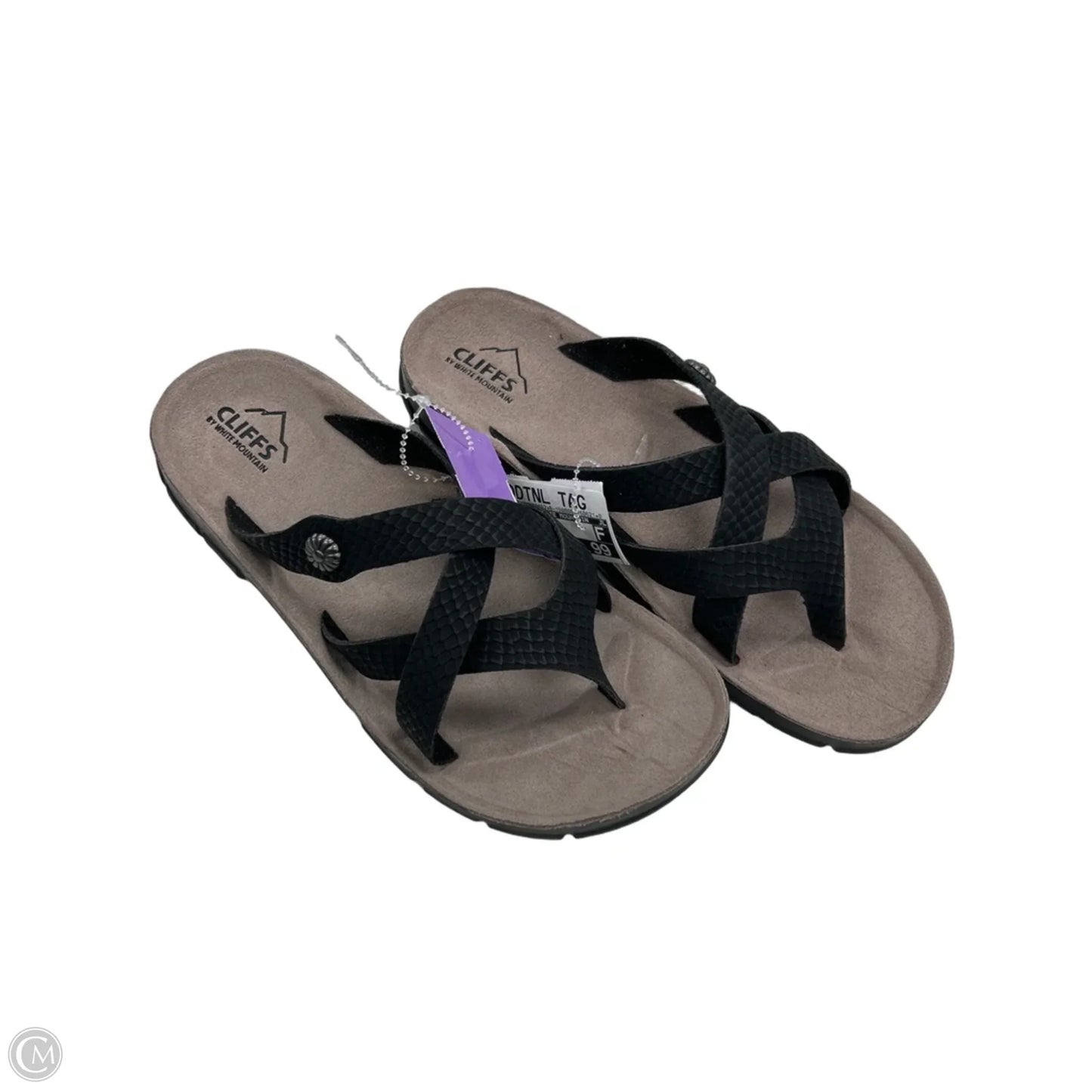 Sandals Flats By Cliffs By White Mountain In Black & Grey, Size: 7.5