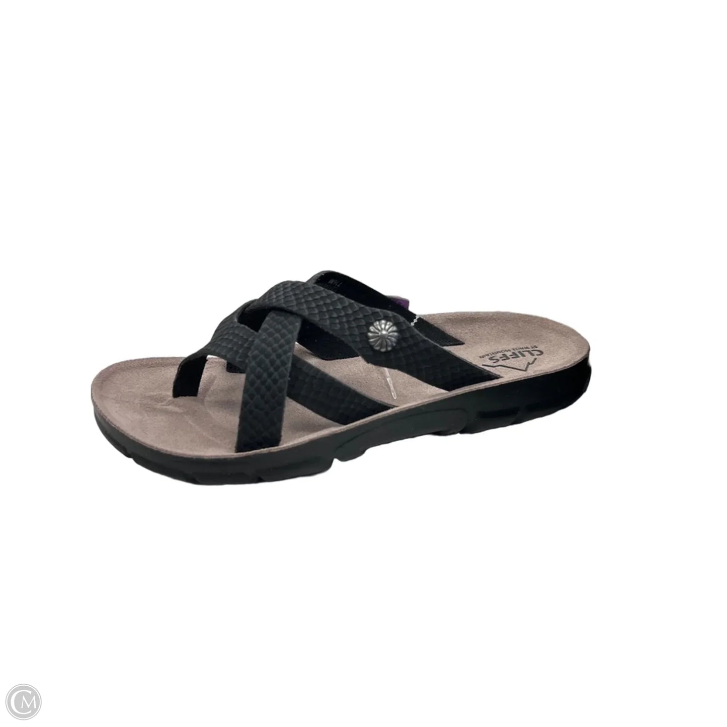 Sandals Flats By Cliffs By White Mountain In Black & Grey, Size: 7.5