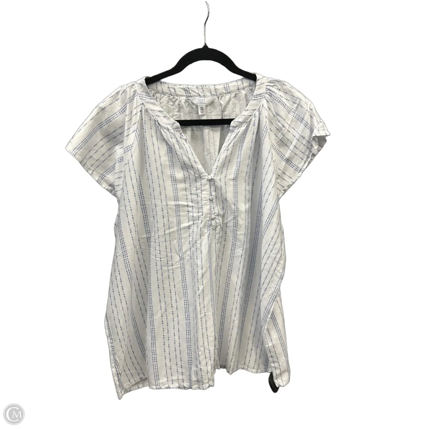 Top Short Sleeve By Time And Tru In Striped Pattern, Size: Xxl