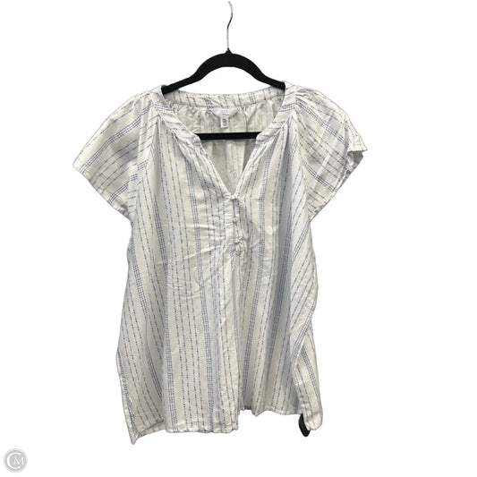 Top Short Sleeve By Time And Tru In Striped Pattern, Size: Xxl