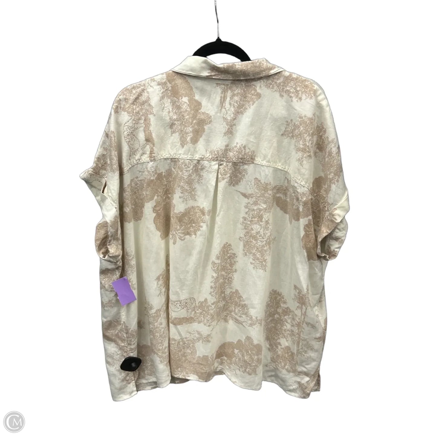 Top Short Sleeve By Falls Creek In Cream, Size: 3x