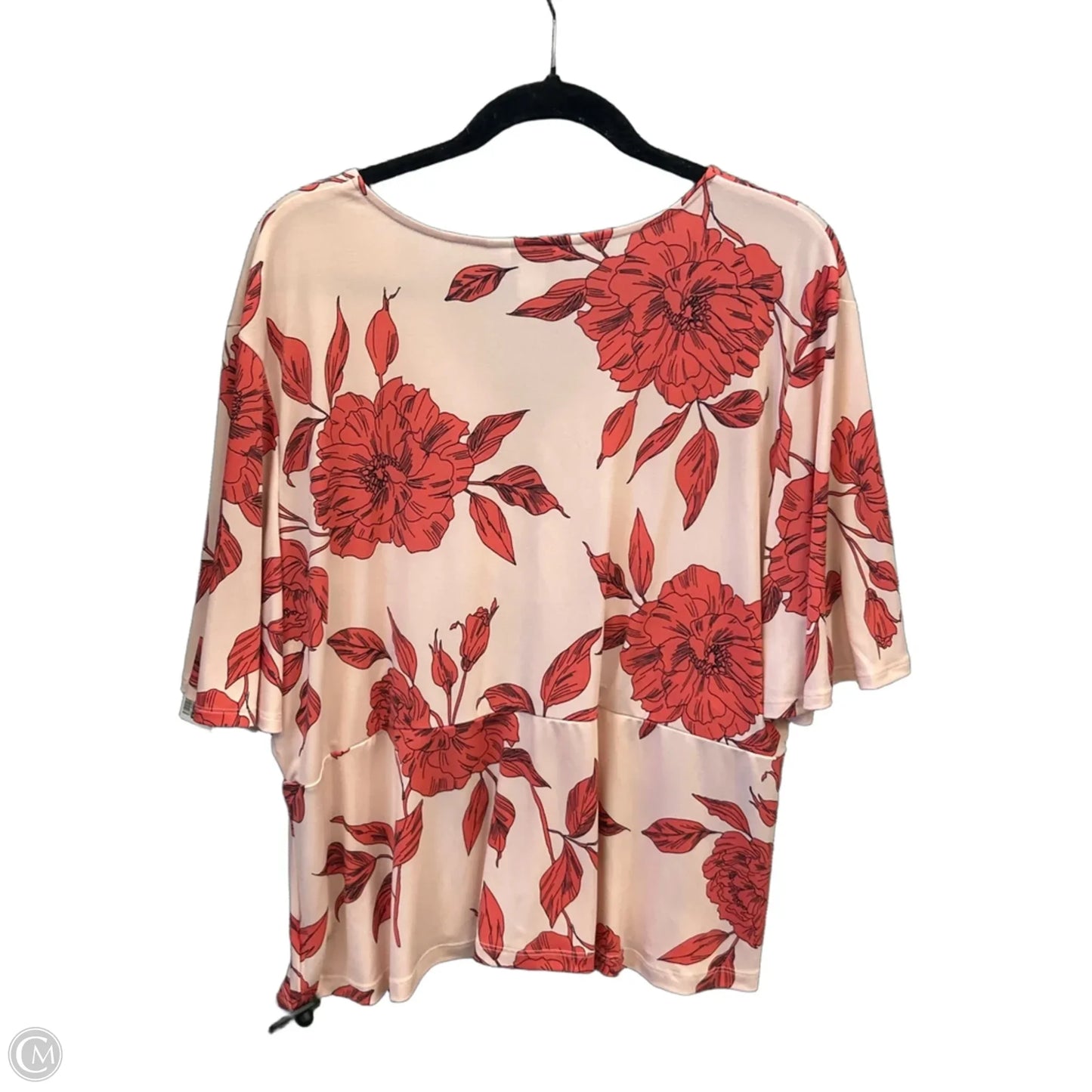 Blouse Short Sleeve By Liz Claiborne In Pink, Size: Xxl