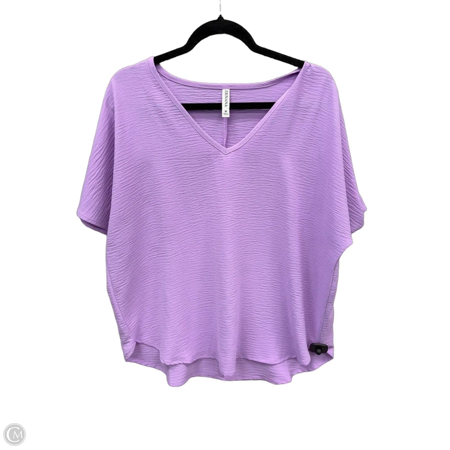 Top Short Sleeve By Zenana In Purple, Size: M