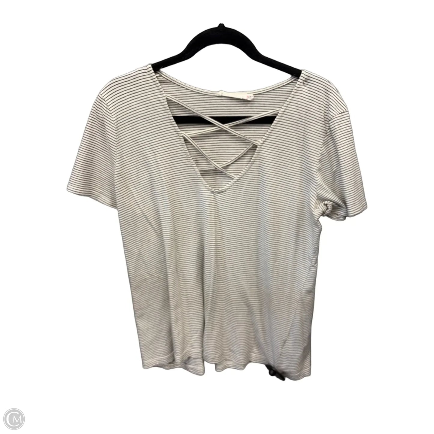 Top Short Sleeve By Lush In Striped Pattern, Size: M
