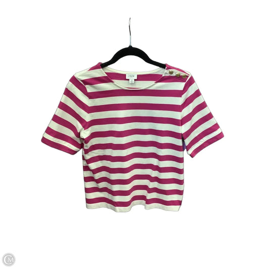 Top Short Sleeve By J. Crew In Pink & White, Size: S