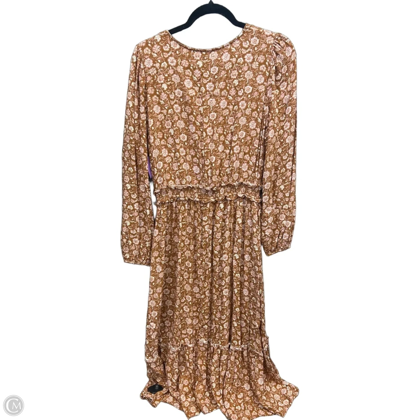Dress Casual Midi By Blu Pepper In Brown, Size: L