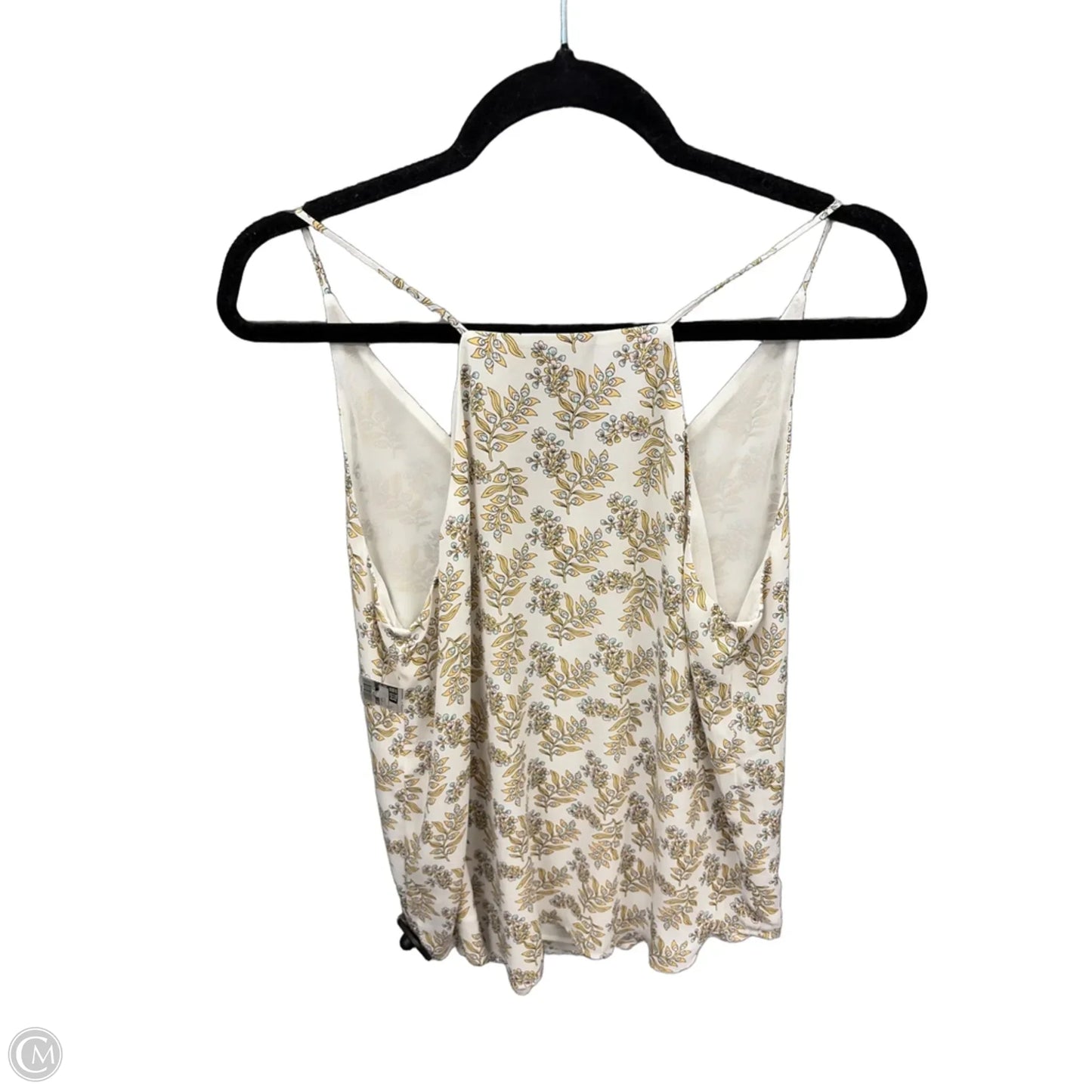 Top Sleeveless By Loft In White & Yellow, Size: M