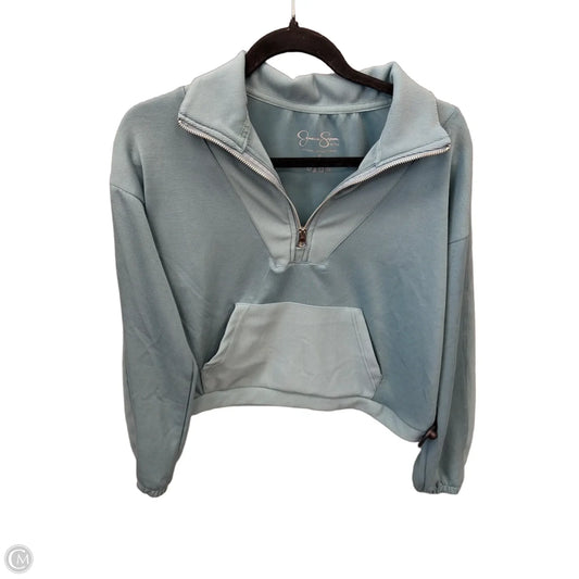 Athletic Top Long Sleeve Collar By Jessica Simpson In Teal, Size: M